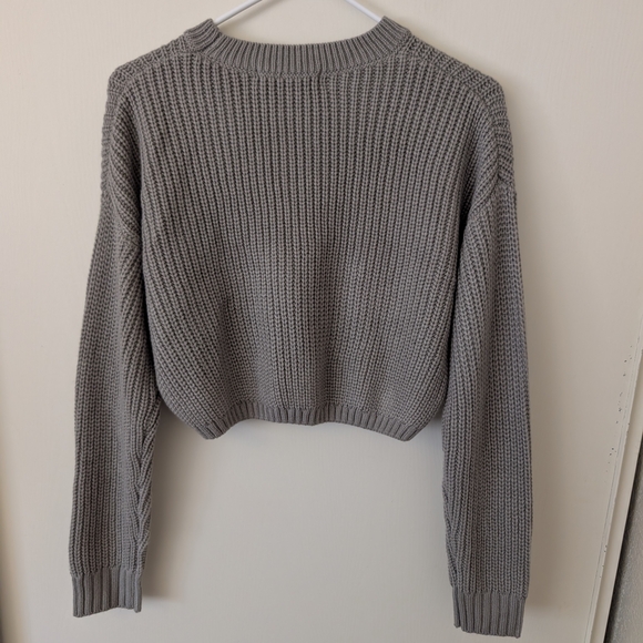 Elodie Womens 8 Gray Sweater NWT Minimalist Neutral Indie Boho Cottage Basic - Picture 5 of 7